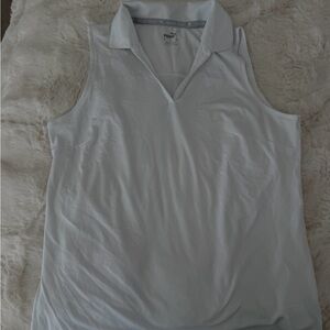 Women's White Sleeveless Puma Tank